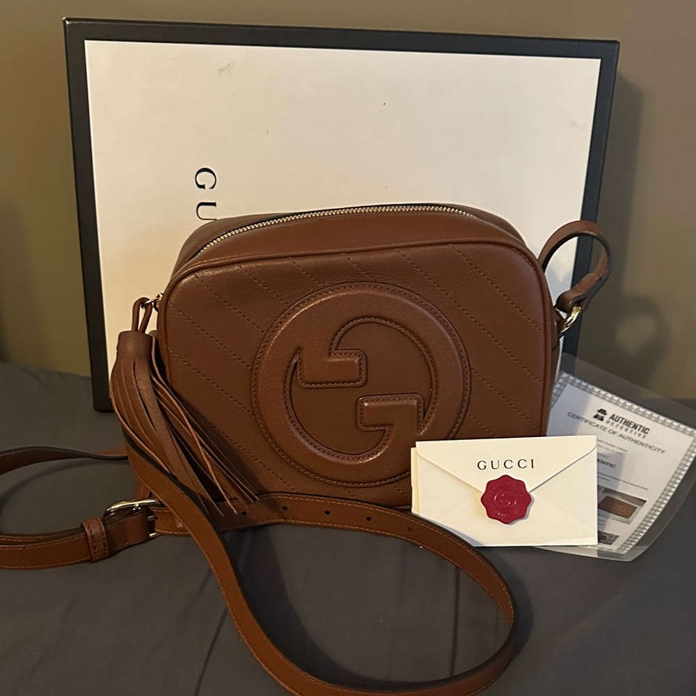 Gucci Brown Quilted Soho Disco Leather Crossbody with Tassel